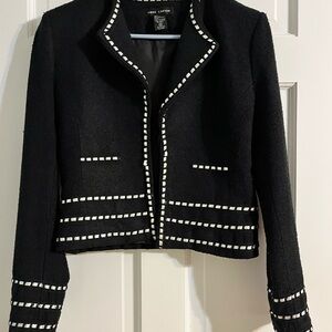 Anne Carson Black Blazer with White Accents